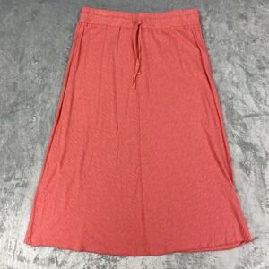 Cut Loose Skirt Womens L Pink‎ Pull On A Line Linen Blend Lagenlook Drawstring